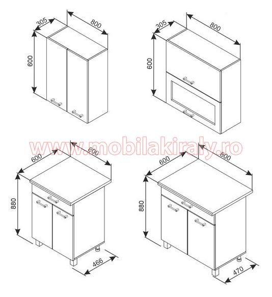 Mobila de bucatarie B589 (160 cm)