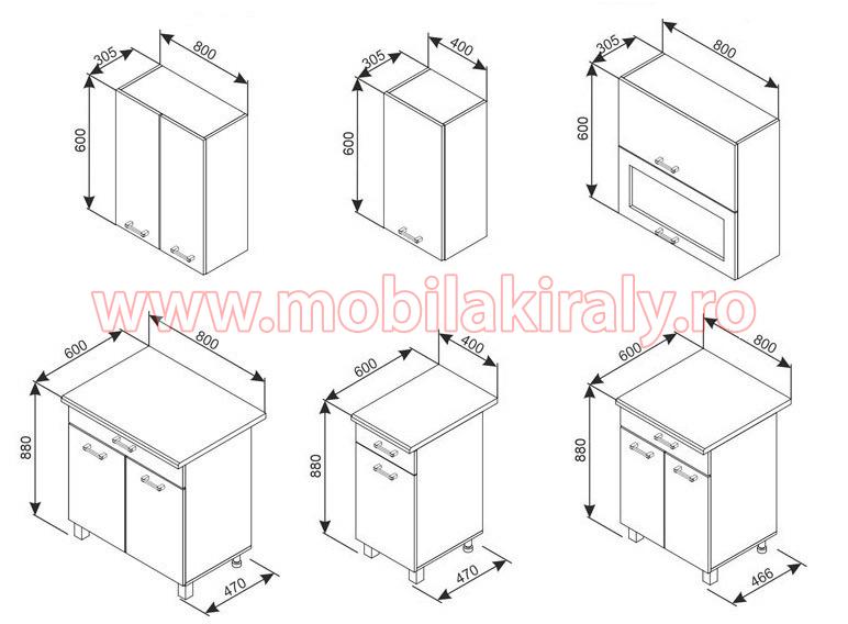 Mobila de bucatarie B589 (200 cm)