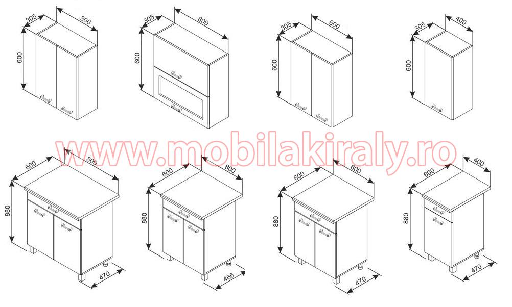 Mobila de bucatarie B589 (260 cm)