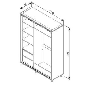 Dulap cu 2 usi glisante 09575