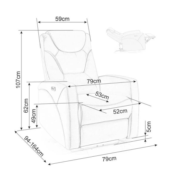 Fotoliu recliner electric 012314 - imagine 3