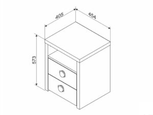 Noptiera 2 sertare 014164