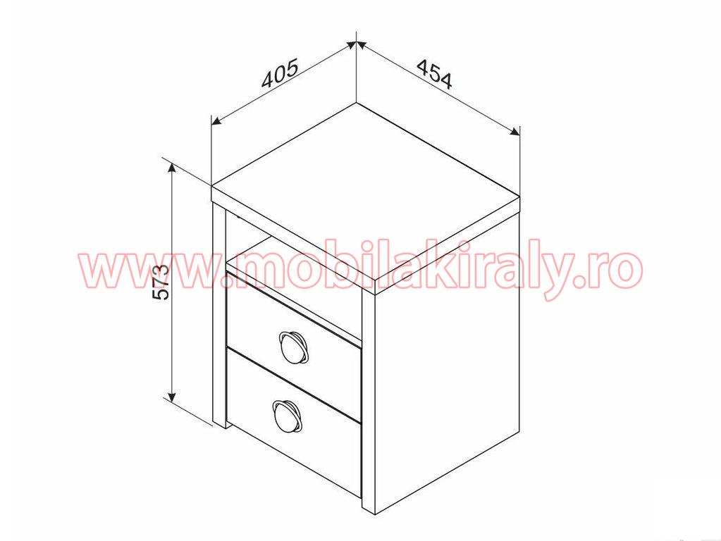Noptiera 2 sertare 014704 - imagine 3