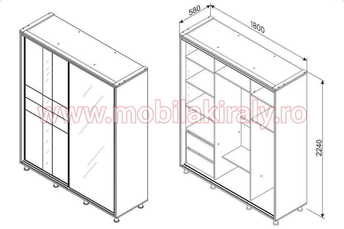 Dulap cu 2 usi glisante 015784 - imagine 4