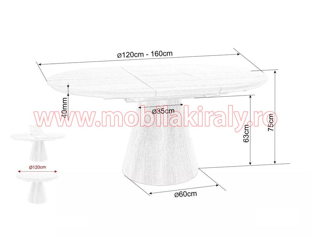 Masa rotunda extensibila 015734 - imagine 4