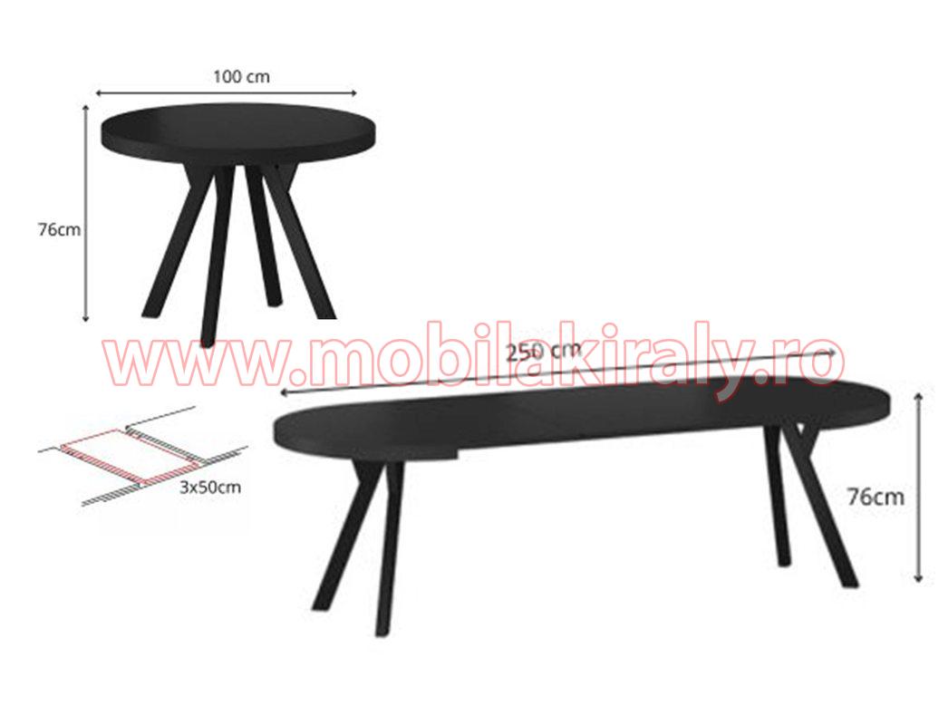 Masa rotunda/ovala extensibila 016345 - imagine 7