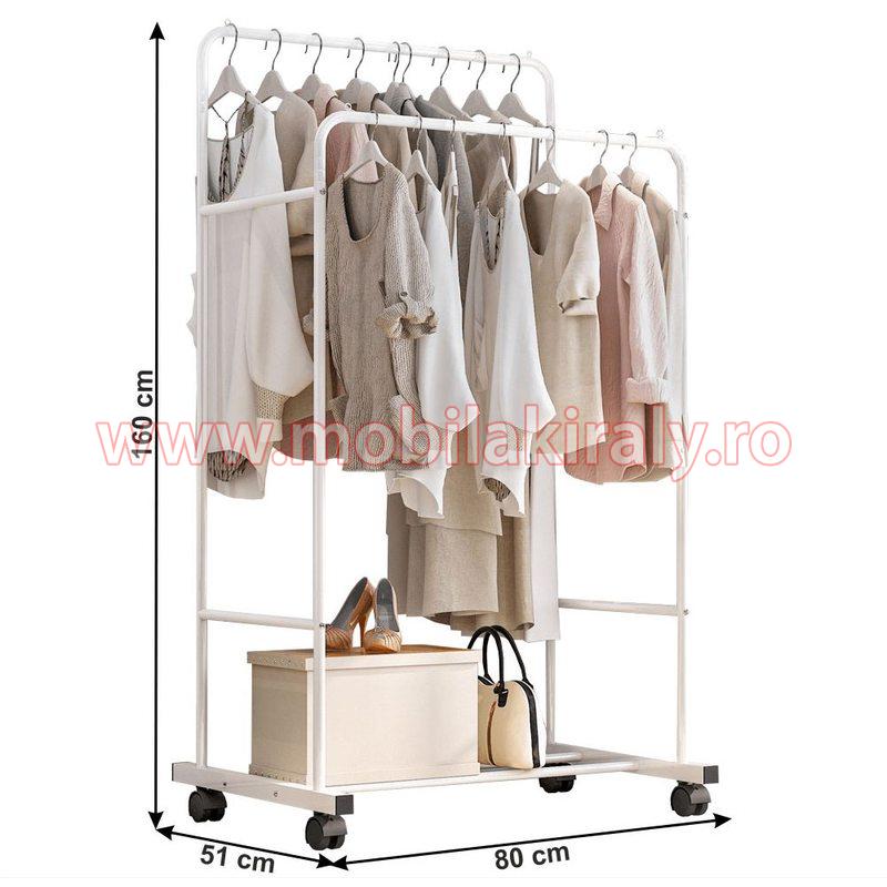 Cuier mobil cu 2 bare 016769 - imagine 2