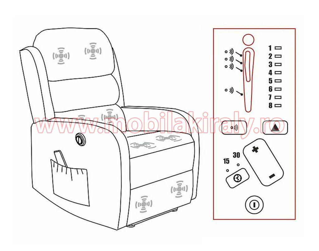 Fotoliu recliner electric cu functie de masaj 017027 - imagine 4